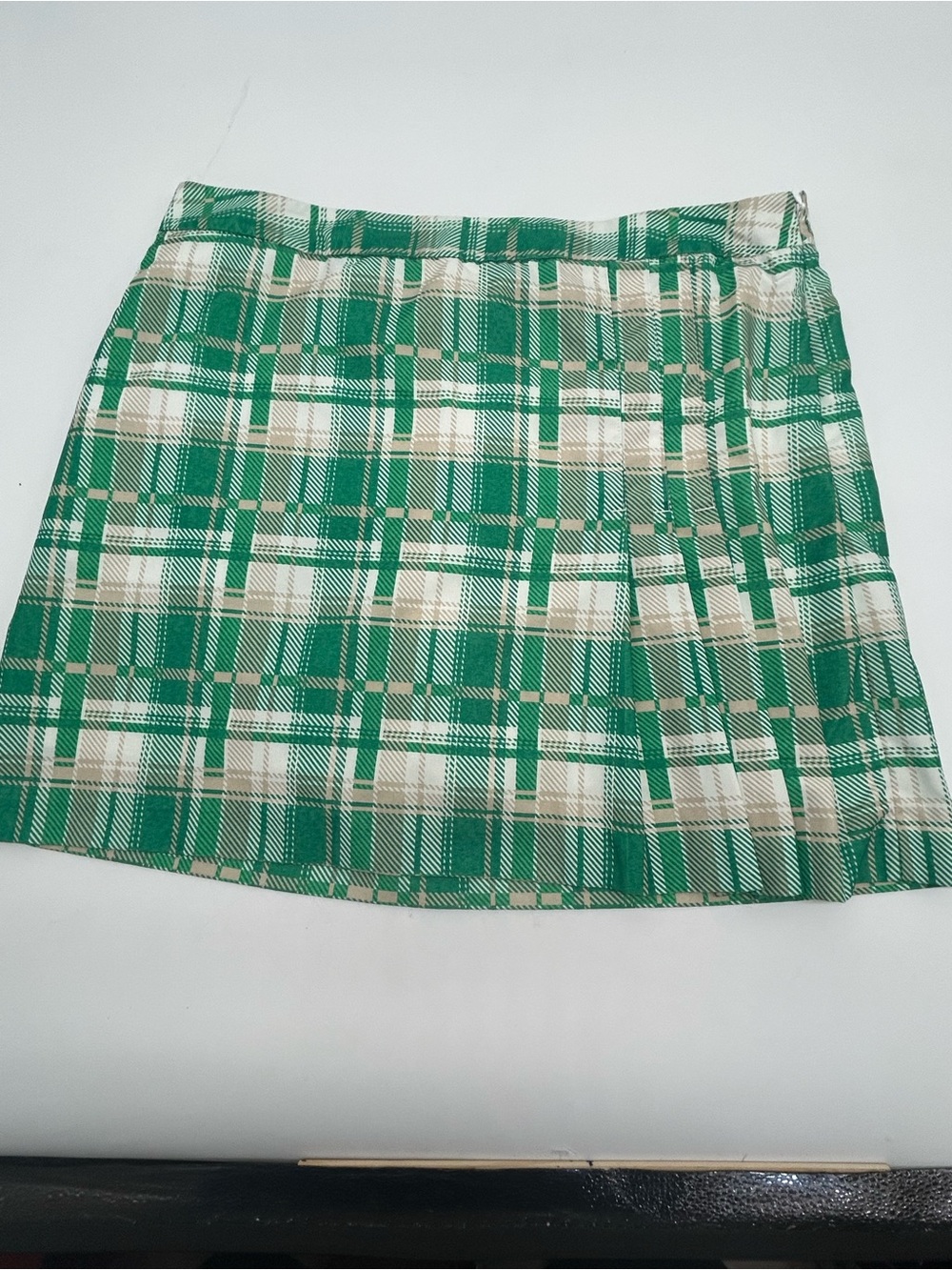 Izod Green Plaid Pleated Golf Skirt Size 10